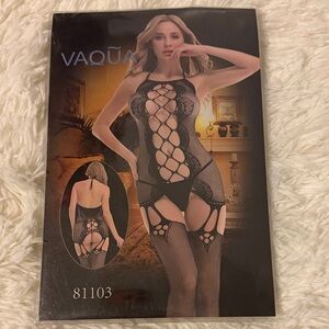 Black Fishnet Lingerie Set